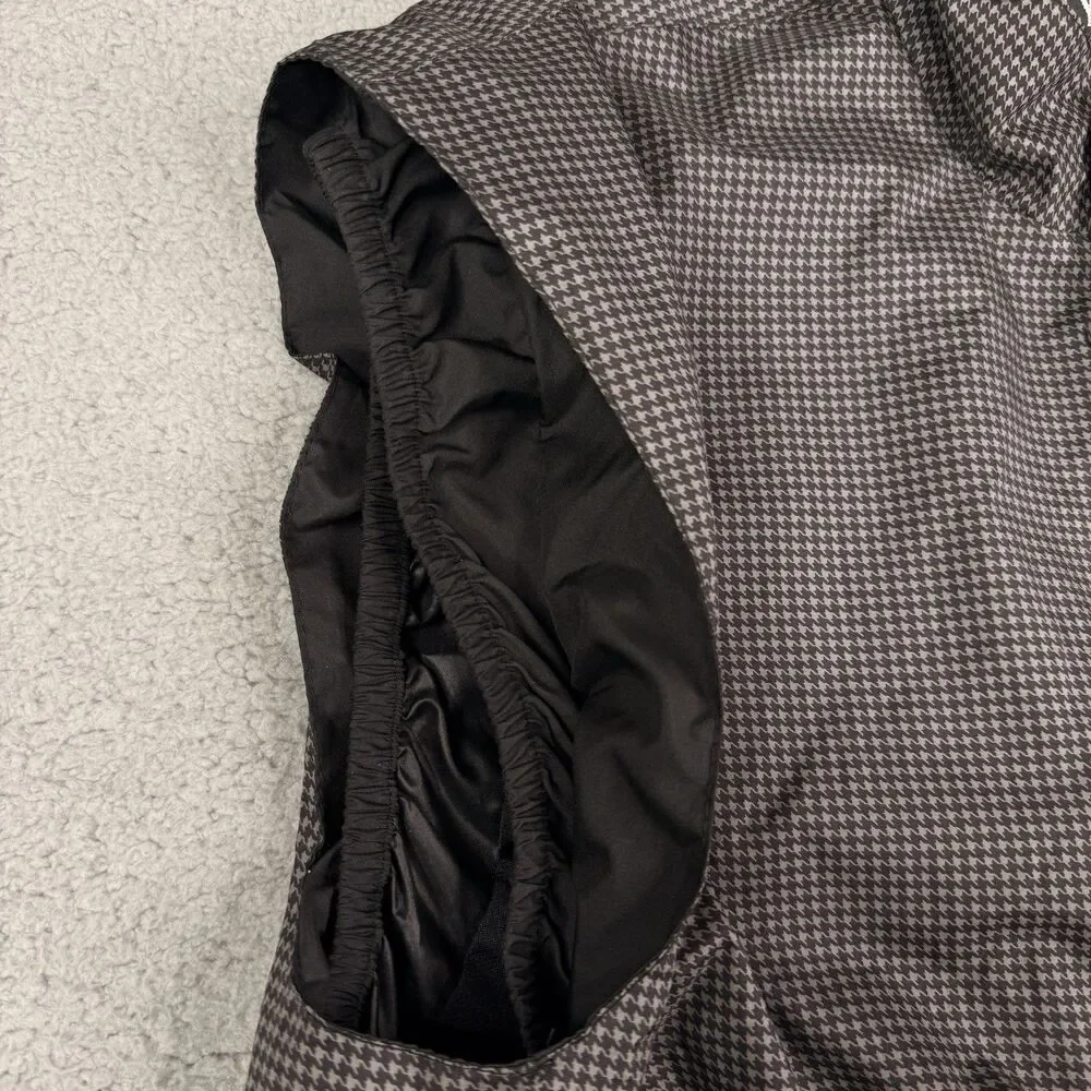 FootJoy‎ DryJoys Golf Vest Mens Large Black Houndstooth 1/4 Zip Windproof Jacket